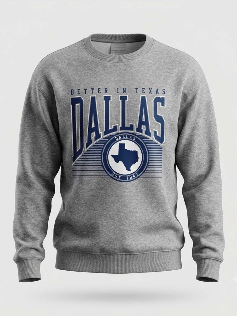 NWT Men’s XL Where I’m From Dallas Texas Crewneck Sweatshirt Gray Graphic